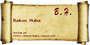 Bakos Huba névjegykártya