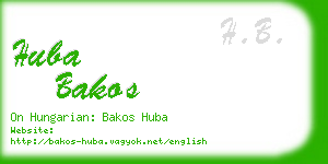 huba bakos business card